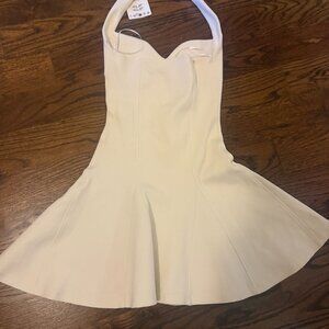 zara white halter dress size small